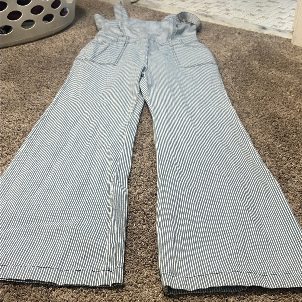 Forever 21 Blue and White Striped Jumpsuit